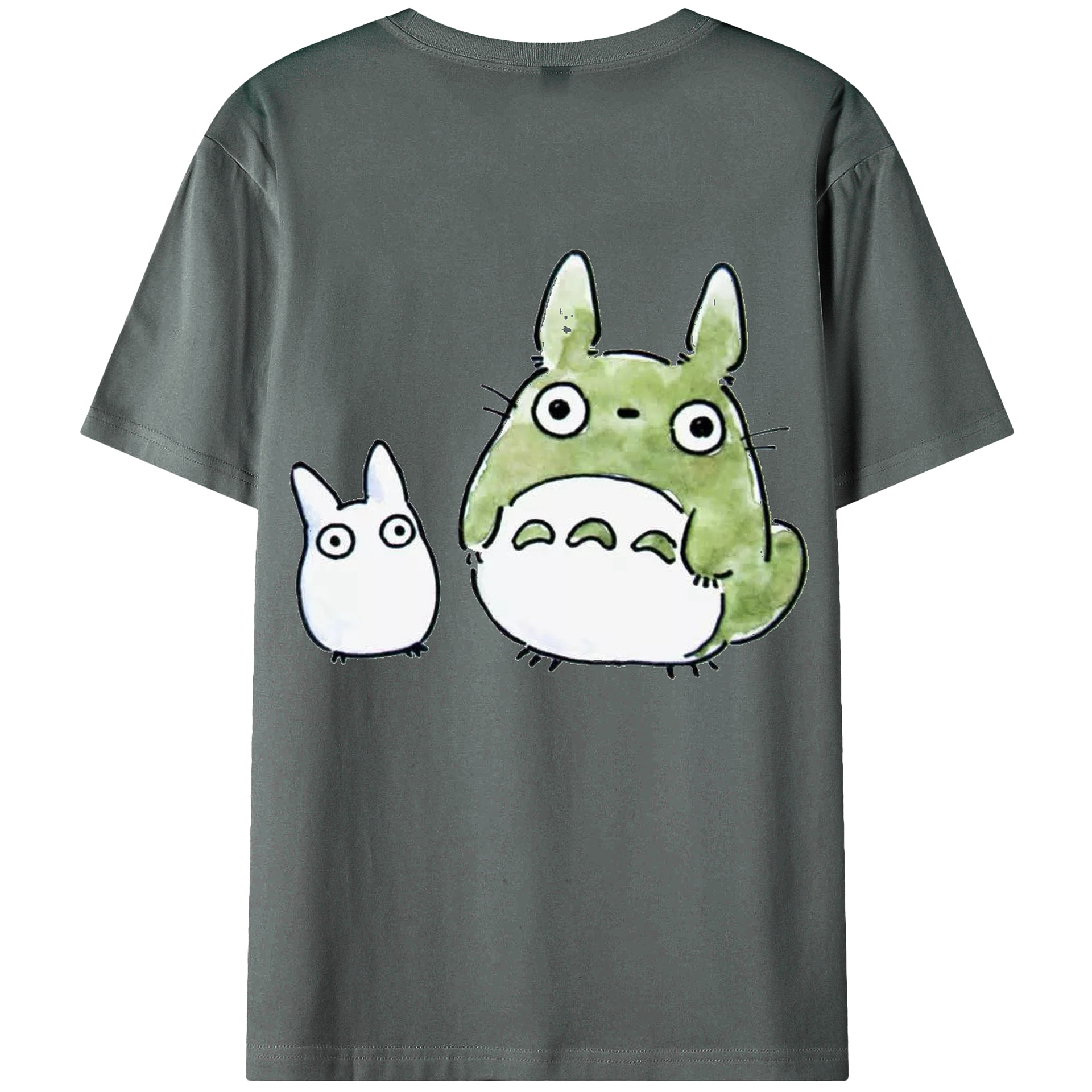 （画像用） となりのトトロ 草壁メイ 草壁サツキ My Neighbor Totoro Satsuki Kusakabe Mei Kusakabe 綿100％ メンズ半袖Tシャツ（バックプリント） 通気性